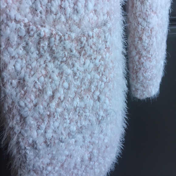 Cleo eyelash fluffy knit cardigan light pink EUC Sz S - Picture 8 of 13